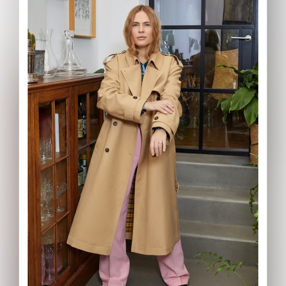 Kitri Jackets & Blazers - Kitri x Jessie Bush Tan Trench Coat